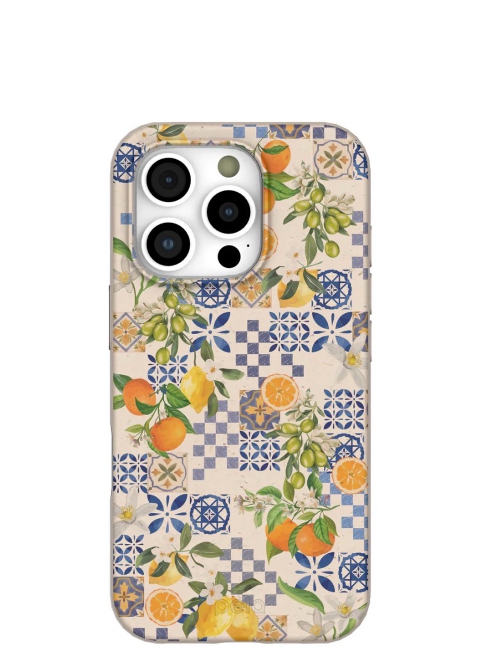 PELA Amalfi Seashell Fruit Tile iPhone 13 case